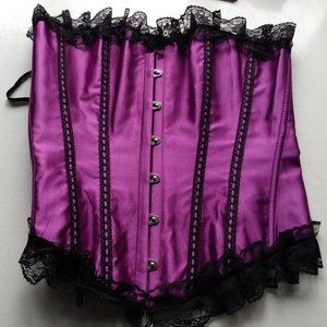 Purple and black corset